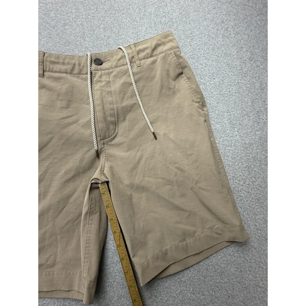 Faherty All Day Shorts Mens 30 Beige Chino 9 Inseam Drawstring Stretch Casual